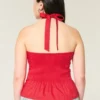 Plissiertes Neckholder-Top mit offenem Rücken Plissiertes Neckholder-Top mit offenem Rücken