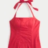 Plissiertes Neckholder-Top mit offenem Rücken Plissiertes Neckholder-Top mit offenem Rücken