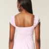 Popeline-Bluse mit Schulterausschnitt