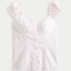 Popeline-Bluse mit Schulterausschnitt
