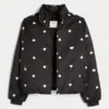 Pufferjacke mit Reißverschlussmuster Pufferjacke mit Reißverschlussmuster