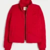 Pufferjacke mit Reißverschlussmuster