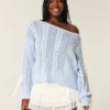 Pullover mit Zopfmuster und Schleifenärmeln Pullover mit Zopfmuster und Schleifenärmeln