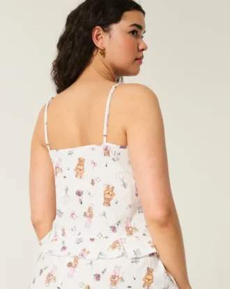 Rüschen-Seersucker-Schlaf-Tanktop Rüschen-Seersucker-Schlaf-Tanktop