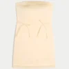 Satin-Bodycon-Kleid mit Schleife und trägerlosem Ausschnitt Satin-Bodycon-Kleid mit Schleife und trägerlosem Ausschnitt