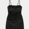 Satin-Kleid mit Schleife am Rücken Satin-Kleid mit Schleife am Rücken