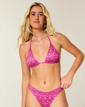 Schimmerndes Multi-Way-Triangel-Bikini-Oberteil