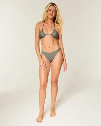 Schimmerndes Multi-Way-Triangel-Bikini-Oberteil