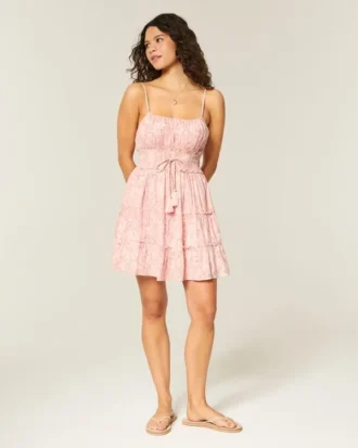 Schimmerndes Smok-Minikleid
