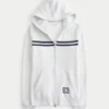 Schmal geschnittener Hoodie mit Reißverschluss und Streifenmuster Schmal geschnittener Hoodie mit Reißverschluss und Streifenmuster