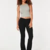 Schwarze Bootcut-Jeans mit niedriger Leibhöhe