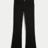 Schwarze Bootcut-Jeans mit niedriger Leibhöhe