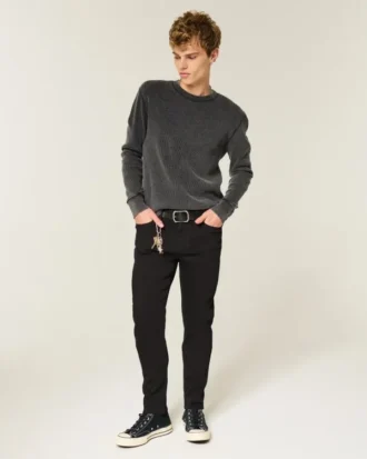 Schwarze, farbechte Athletic Skinny Jeans
