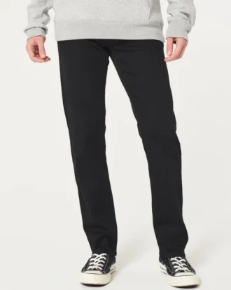 Schwarze, nicht ausbleichende Slim-Straight-Jeans