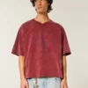 Schweres, baggy geschnittenes, kurzes Football-T-Shirt mit Grafikprint Schweres, baggy geschnittenes, kurzes Football-T-Shirt mit Grafikprint