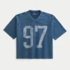 Schweres, baggy geschnittenes, kurzes Football-T-Shirt mit Grafikprint Schweres, baggy geschnittenes, kurzes Football-T-Shirt mit Grafikprint