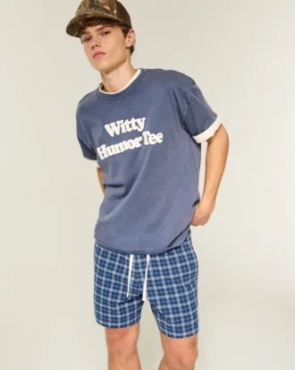 Seersucker-Shorts mit mittlerer Beinlänge zum Hineinschlüpfen