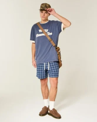 Seersucker-Shorts mit mittlerer Beinlänge zum Hineinschlüpfen