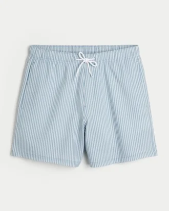Seersucker-Volley-Badehose, mittellang
