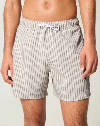 Seersucker-Volley-Badehose, mittellang