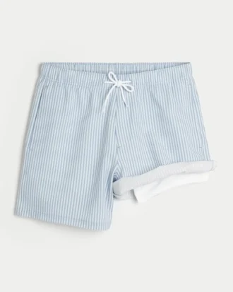 Seersucker-Volley-Badehose, mittellang
