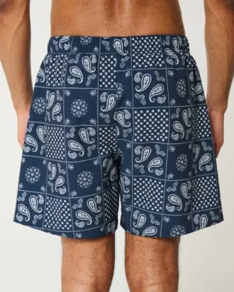 Seersucker-Volley-Badehose, mittellang