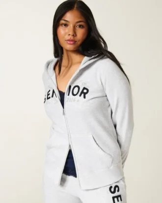 Senior-Hoodie mit Grafik und Reißverschluss