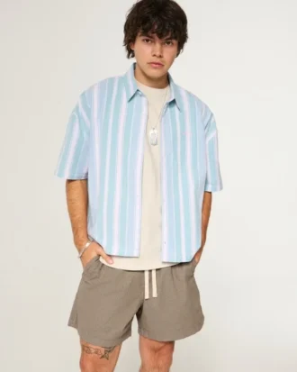 Shorts aus Leinenmischung, mittellang, zum Hineinschlüpfen