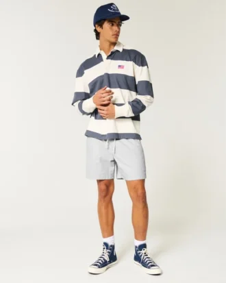 Shorts aus Leinenmischung, mittellang, zum Hineinschlüpfen