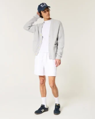 Shorts aus Leinenmischung, mittellang, zum Hineinschlüpfen
