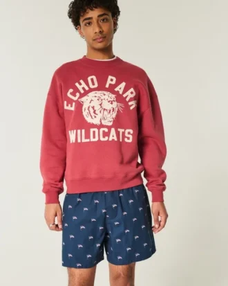 Shorts mit amerikanischem Flaggenmuster, Länge bis zur Mitte des Oberschenkels