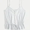 Spitzen-Detail-Peplum-Top Spitzen-Detail-Peplum-Top