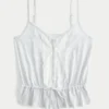 Spitzen-Detail-Peplum-Top Spitzen-Detail-Peplum-Top