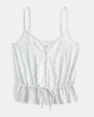 Spitzen-Detail-Peplum-Top