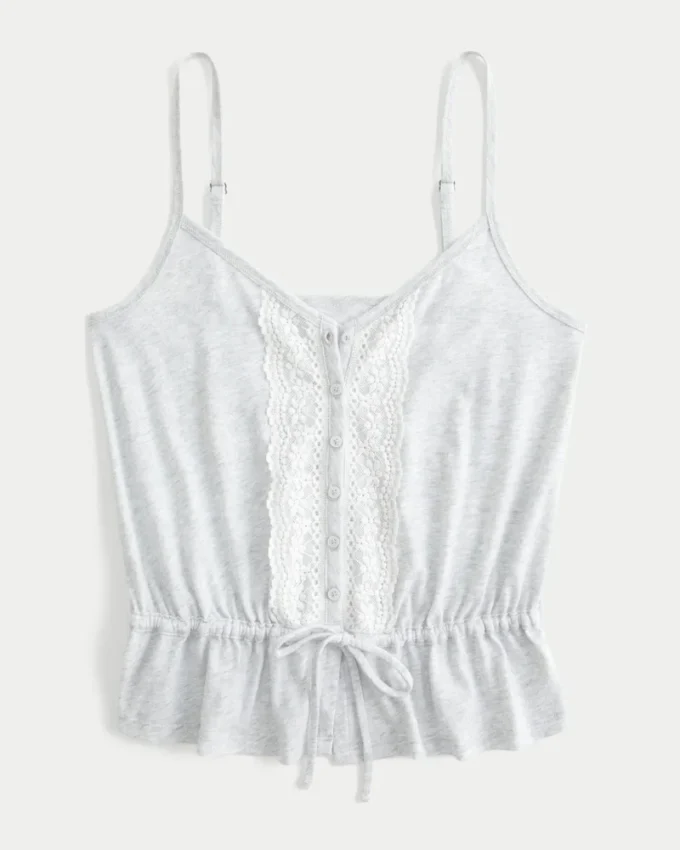 Spitzen-Detail-Peplum-Top Spitzen-Detail-Peplum-Top