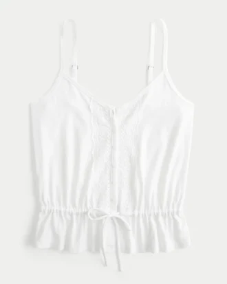 Spitzen-Detail-Peplum-Top