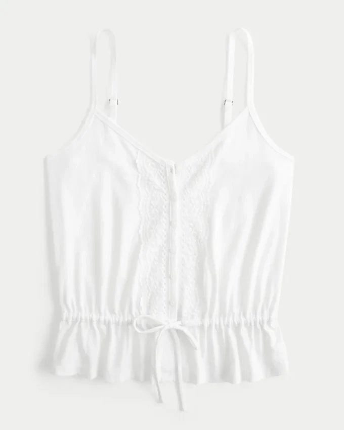 Spitzen-Detail-Peplum-Top Spitzen-Detail-Peplum-Top