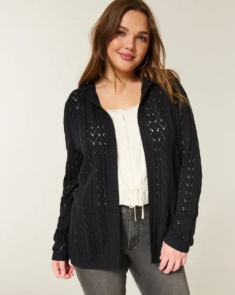 Stitchy Kapuzencardigan ohne Verschluss