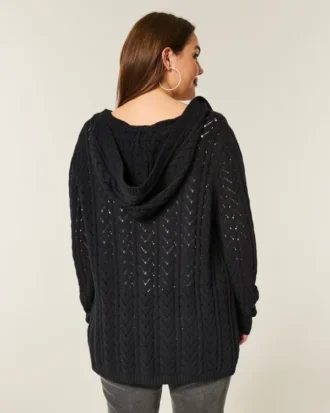 Stitchy Kapuzencardigan ohne Verschluss