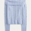 Stitchy Off-the-Shoulder-Pullover