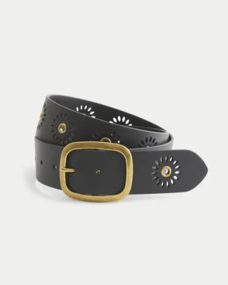 Sunburst Grommet Veganer Ledergürtel
