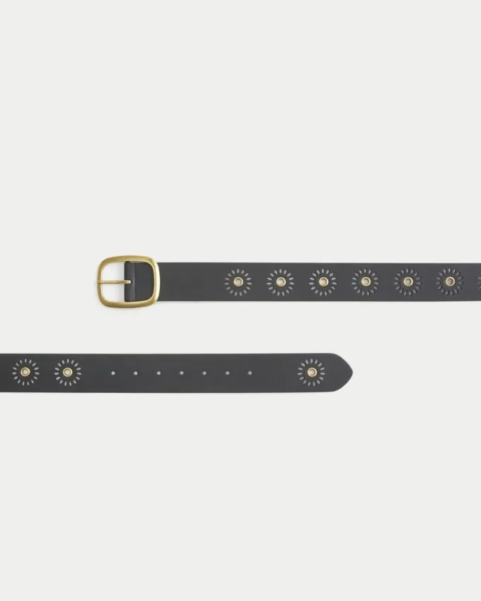 Sunburst Grommet Veganer Ledergürtel