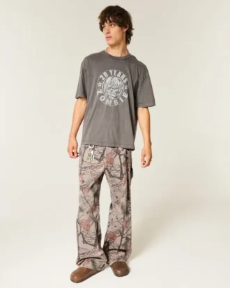 Superbaggy-Jeans im Camouflage-Look