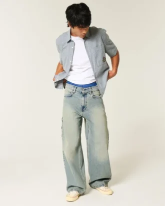 Superbaggy-Jeans in mittlerer Waschung