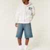 Superbaggy-Jeansshorts in dunkler Waschung, knielang Superbaggy-Jeansshorts in dunkler Waschung, knielang