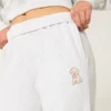 Sweathose mit Hundemotiv und weitem Bein