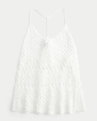 Tanktop im Racerback-Stil mit Häkeloptik