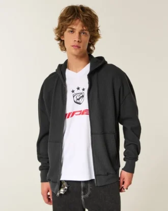 Thermischer Kapuzenpullover mit Reißverschluss