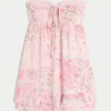 Trägerloses Babydoll-Minikleid mit Rüschen