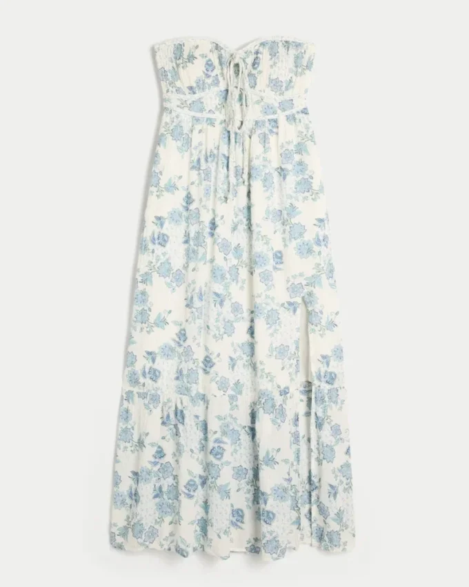 Trägerloses, geflochtenes Maxikleid
